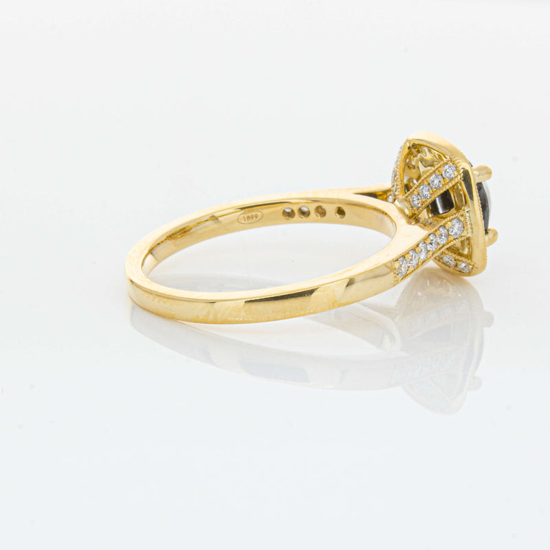 18ct Yellow Gold Black Diamond Aurora Ring-Ring-Walker & Hall