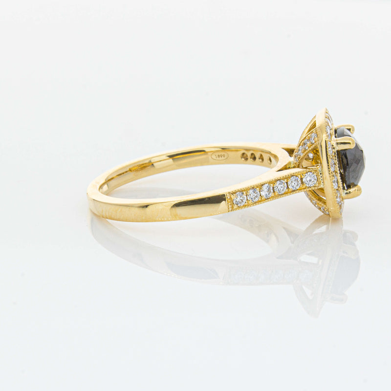 18ct Yellow Gold Black Diamond Aurora Ring-Ring-Walker & Hall