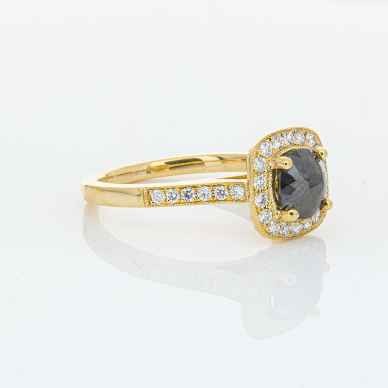 18ct Yellow Gold Black Diamond Aurora Ring-Ring-Walker & Hall