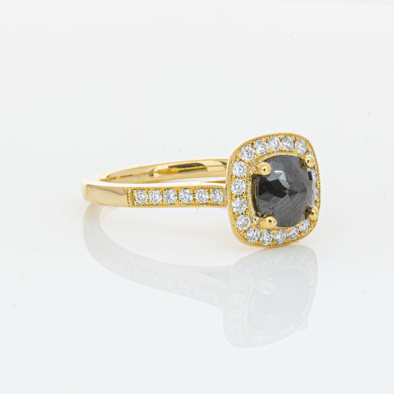 18ct Yellow Gold Black Diamond Aurora Ring-Ring-Walker & Hall