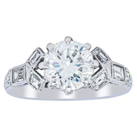 Vintage Platinum 1.31ct Diamond Ring-Ring-Walker & Hall