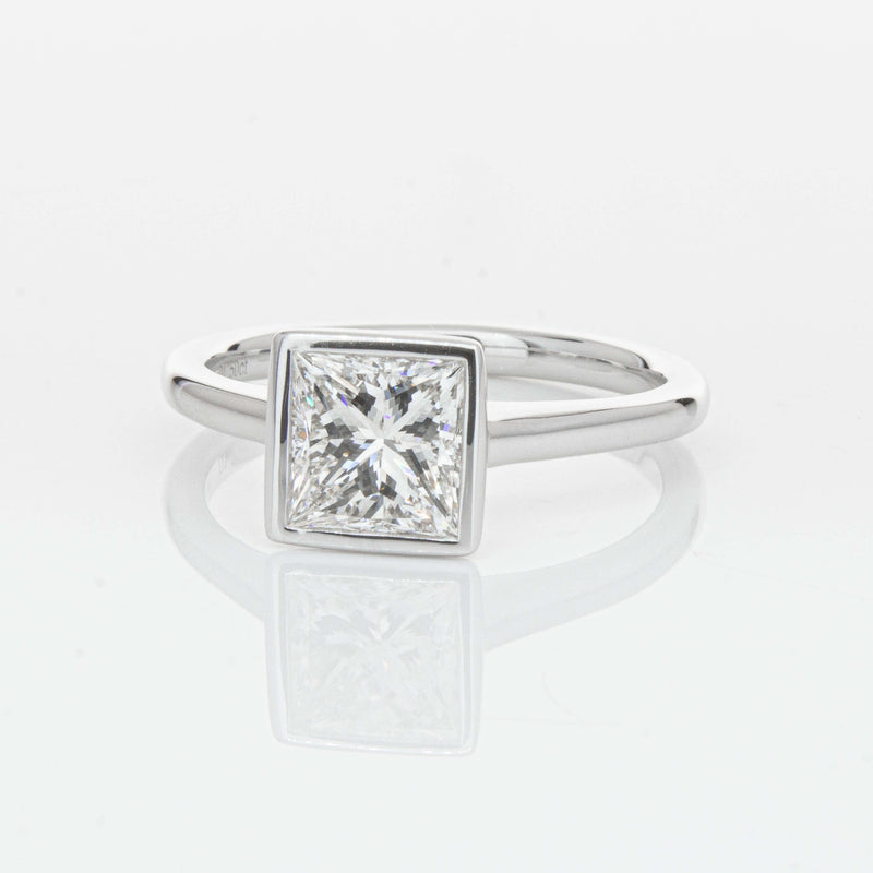 18ct White Gold 1.50ct Reclaimed Princess Cut Diamond Natalia Ring-Ring-Walker & Hall