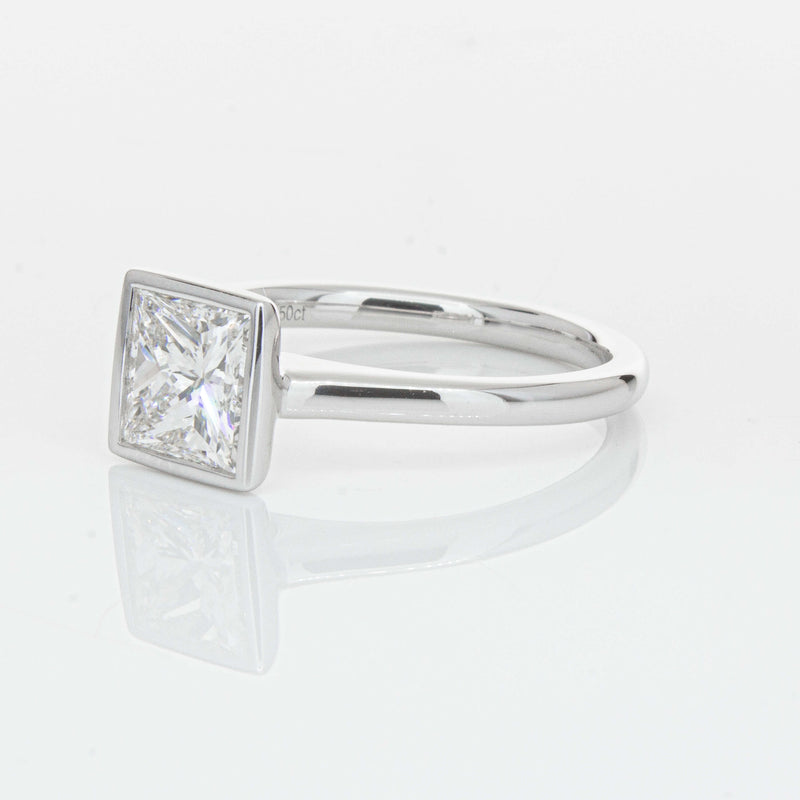18ct White Gold 1.50ct Reclaimed Princess Cut Diamond Natalia Ring-Ring-Walker & Hall