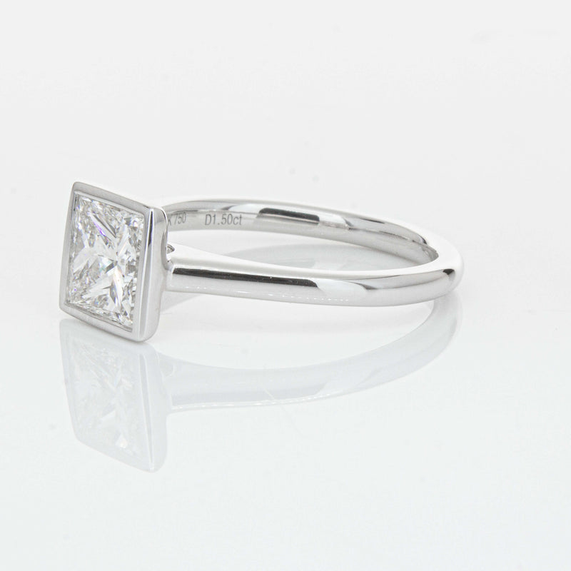 18ct White Gold 1.50ct Reclaimed Princess Cut Diamond Natalia Ring-Ring-Walker & Hall