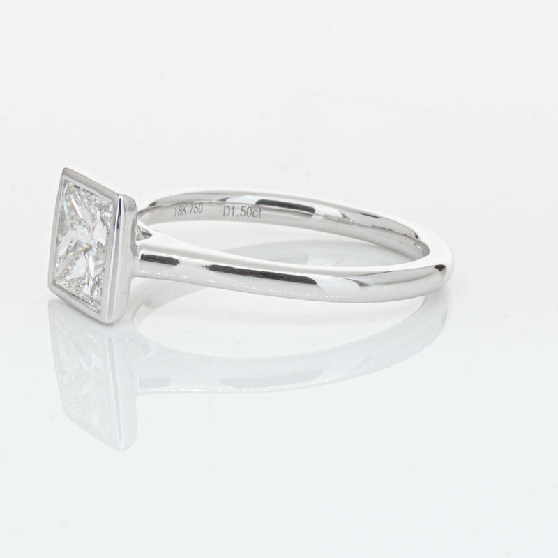 18ct White Gold 1.50ct Reclaimed Princess Cut Diamond Natalia Ring-Ring-Walker & Hall