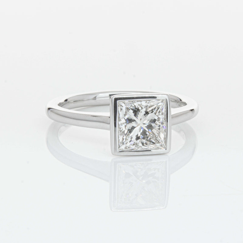 18ct White Gold 1.50ct Reclaimed Princess Cut Diamond Natalia Ring-Ring-Walker & Hall