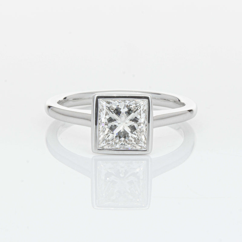 18ct White Gold 1.50ct Reclaimed Princess Cut Diamond Natalia Ring-Ring-Walker & Hall