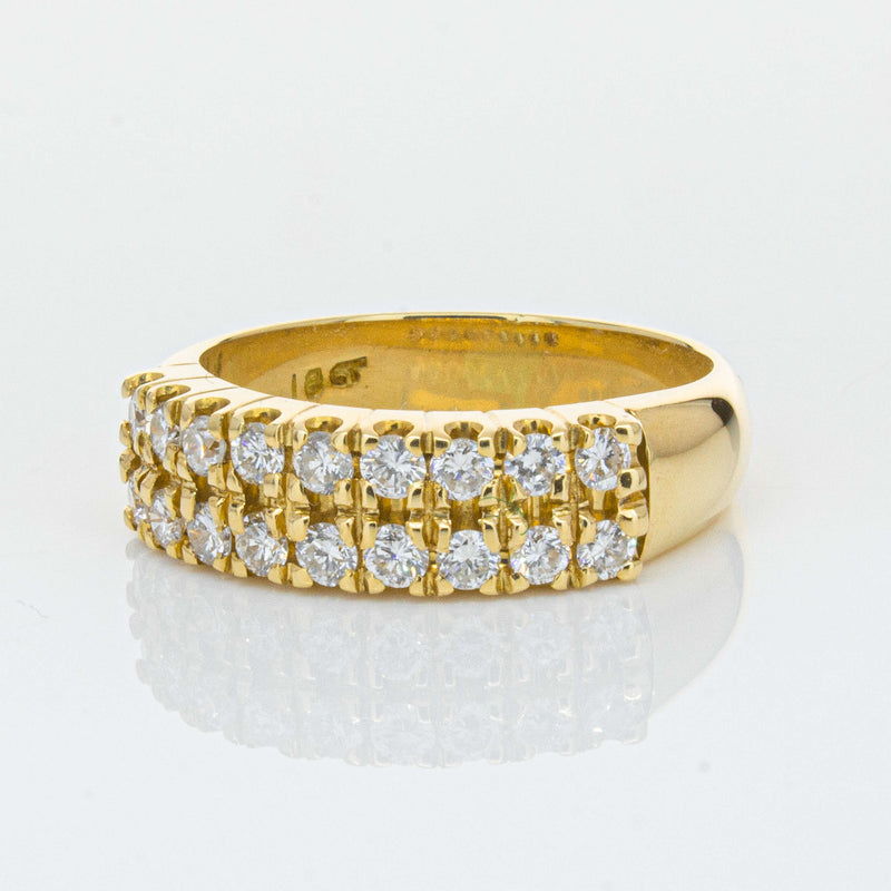 Deja Vu 18ct Yellow Gold .70ct Diamond Twin Row Ring-Ring-Walker & Hall
