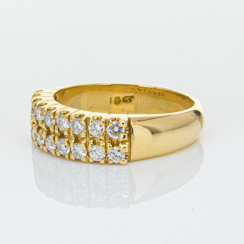 Deja Vu 18ct Yellow Gold .70ct Diamond Twin Row Ring-Ring-Walker & Hall