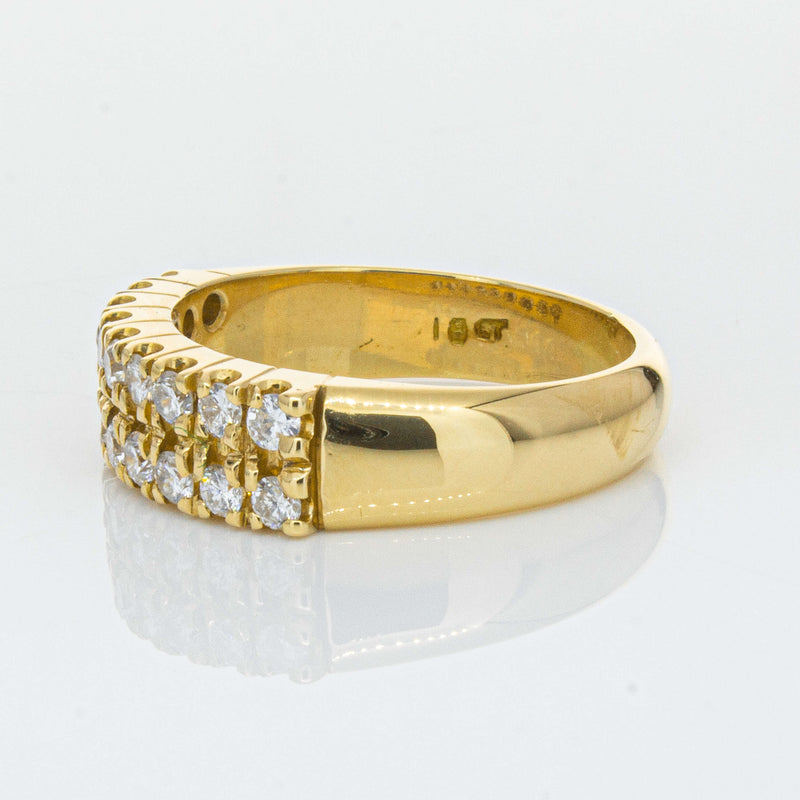 Deja Vu 18ct Yellow Gold .70ct Diamond Twin Row Ring-Ring-Walker & Hall