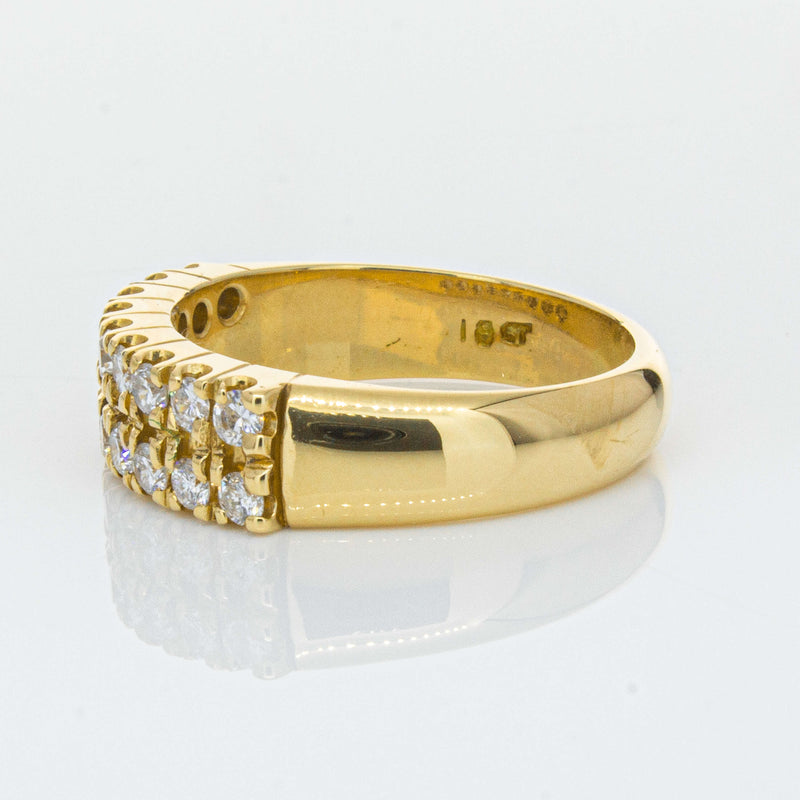 Deja Vu 18ct Yellow Gold .70ct Diamond Twin Row Ring-Ring-Walker & Hall