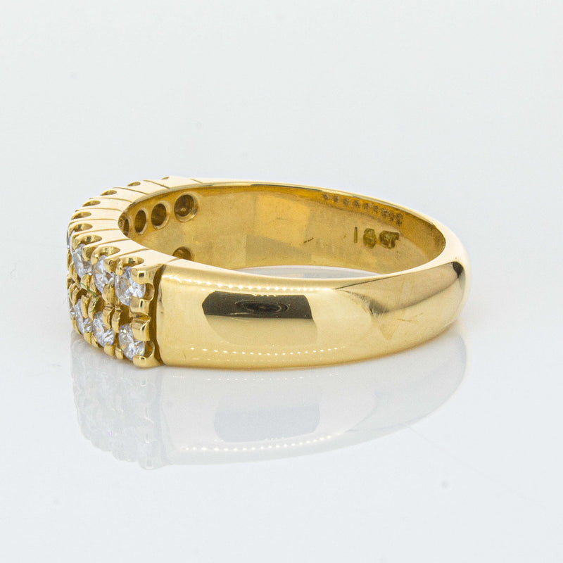 Deja Vu 18ct Yellow Gold .70ct Diamond Twin Row Ring-Ring-Walker & Hall