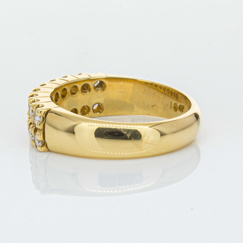 Deja Vu 18ct Yellow Gold .70ct Diamond Twin Row Ring-Ring-Walker & Hall