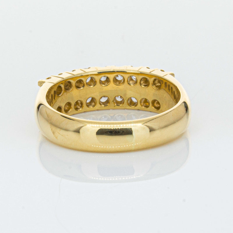 Deja Vu 18ct Yellow Gold .70ct Diamond Twin Row Ring-Ring-Walker & Hall