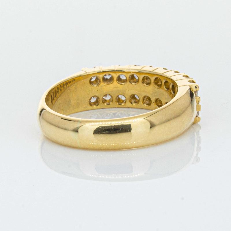 Deja Vu 18ct Yellow Gold .70ct Diamond Twin Row Ring-Ring-Walker & Hall