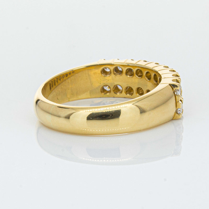 Deja Vu 18ct Yellow Gold .70ct Diamond Twin Row Ring-Ring-Walker & Hall