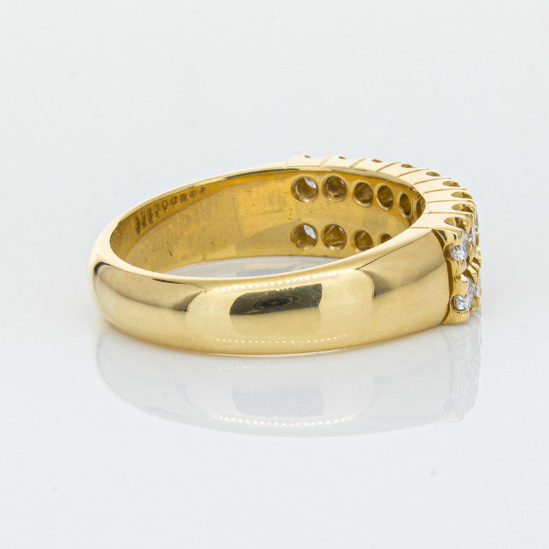 Deja Vu 18ct Yellow Gold .70ct Diamond Twin Row Ring-Ring-Walker & Hall