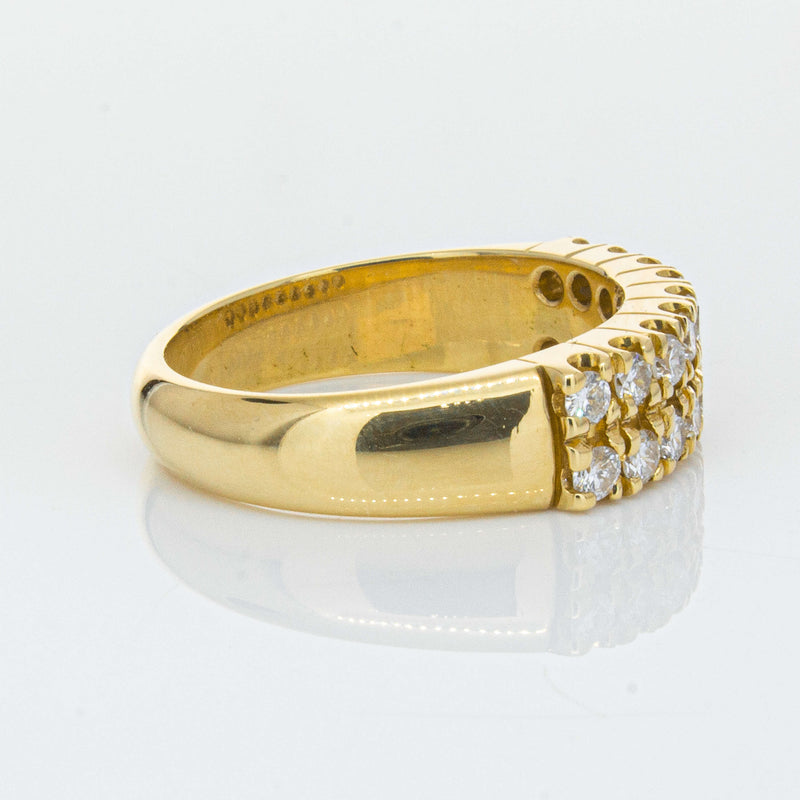 Deja Vu 18ct Yellow Gold .70ct Diamond Twin Row Ring-Ring-Walker & Hall