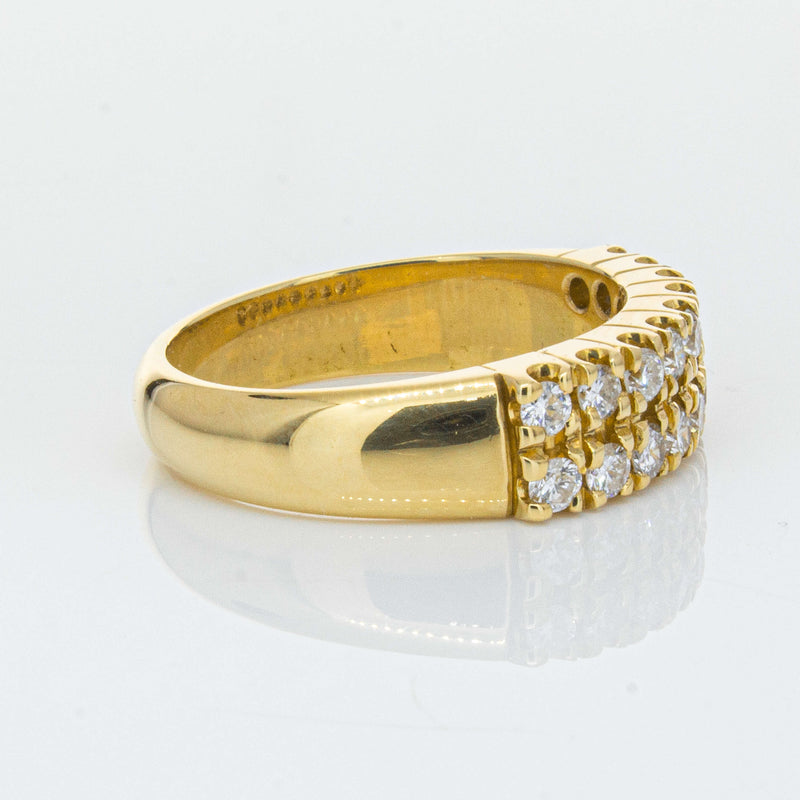 Deja Vu 18ct Yellow Gold .70ct Diamond Twin Row Ring-Ring-Walker & Hall