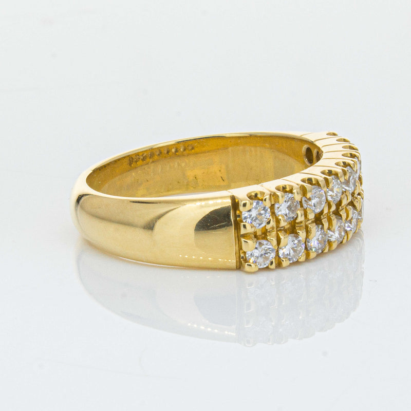 Deja Vu 18ct Yellow Gold .70ct Diamond Twin Row Ring-Ring-Walker & Hall