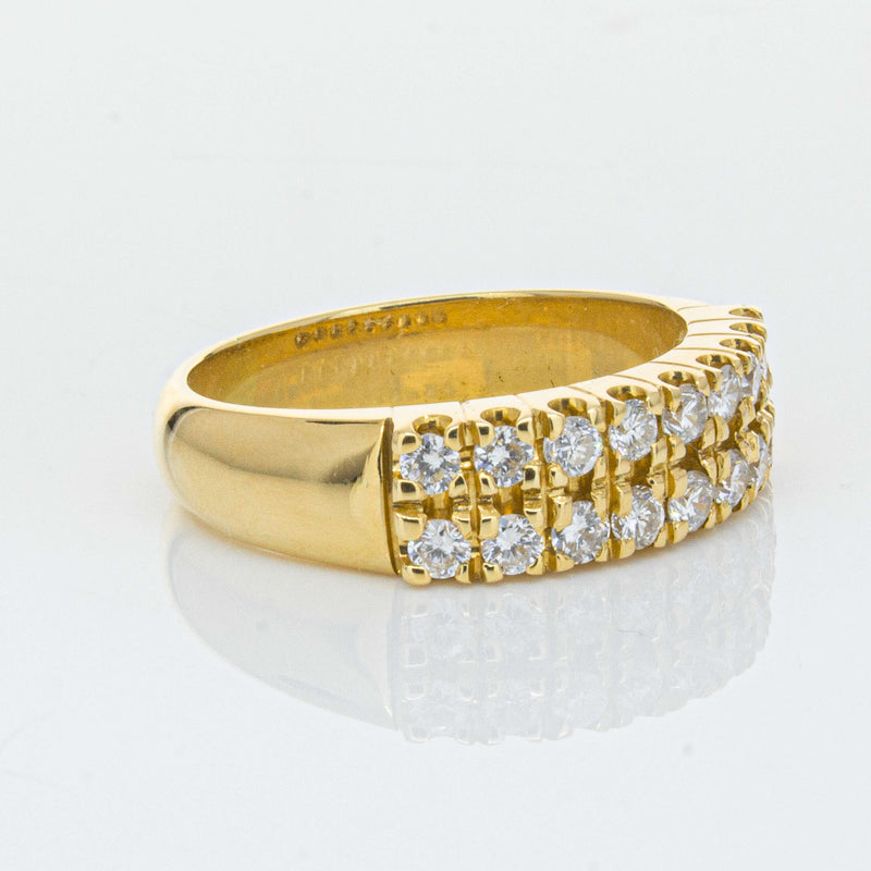 Deja Vu 18ct Yellow Gold .70ct Diamond Twin Row Ring-Ring-Walker & Hall
