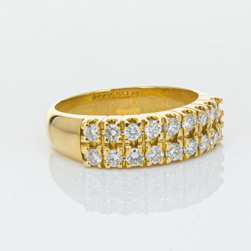Deja Vu 18ct Yellow Gold .70ct Diamond Twin Row Ring-Ring-Walker & Hall
