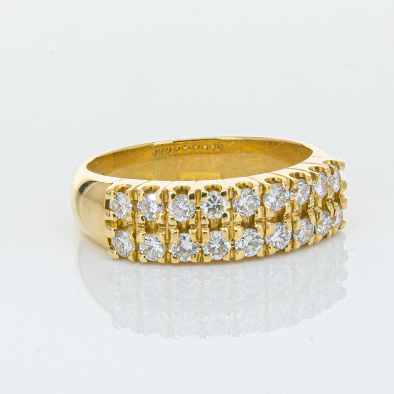 Deja Vu 18ct Yellow Gold .70ct Diamond Twin Row Ring-Ring-Walker & Hall