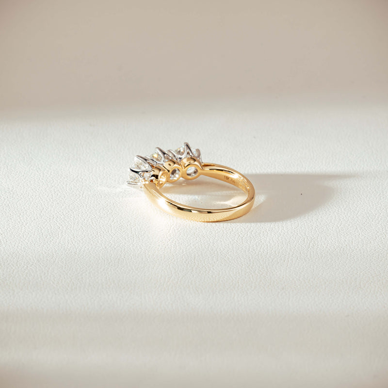 18ct Yellow Gold 2.16ct Diamond Trilogy Ring-Ring-Walker & Hall