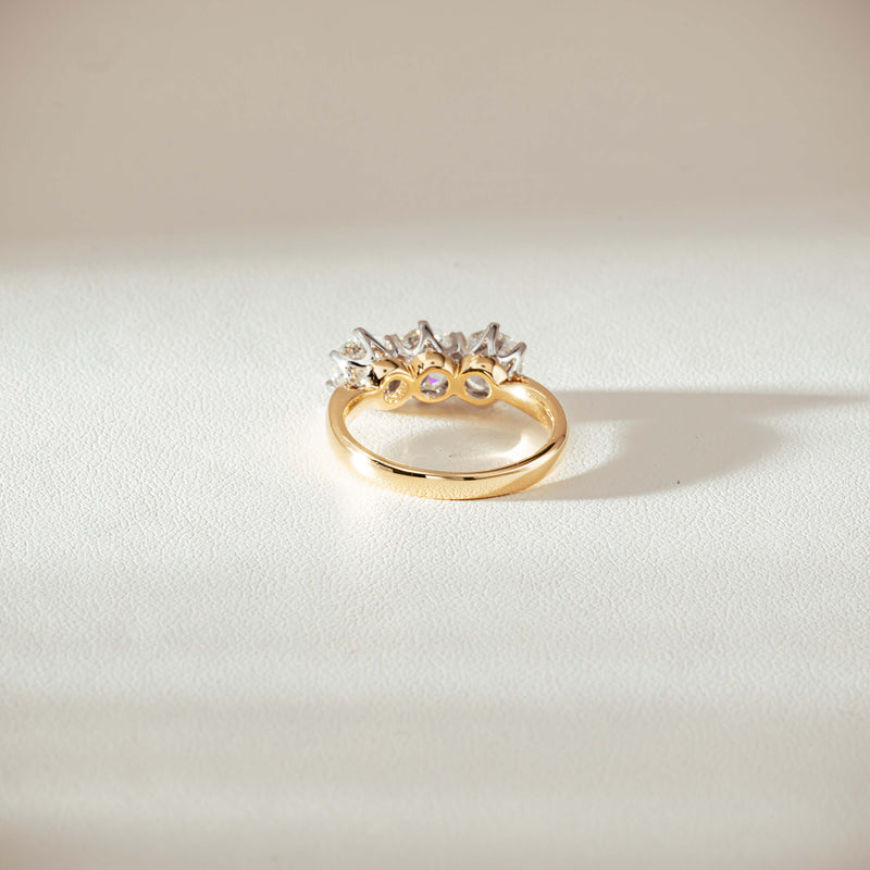 18ct Yellow Gold 2.16ct Diamond Trilogy Ring-Ring-Walker & Hall