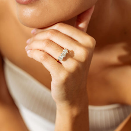 18ct Yellow Gold 2.16ct Diamond Trilogy Ring-Ring-Walker & Hall