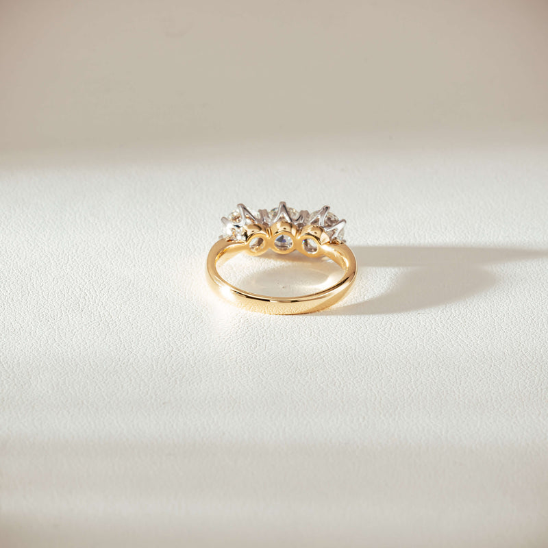 18ct Yellow Gold 2.16ct Diamond Trilogy Ring-Ring-Walker & Hall