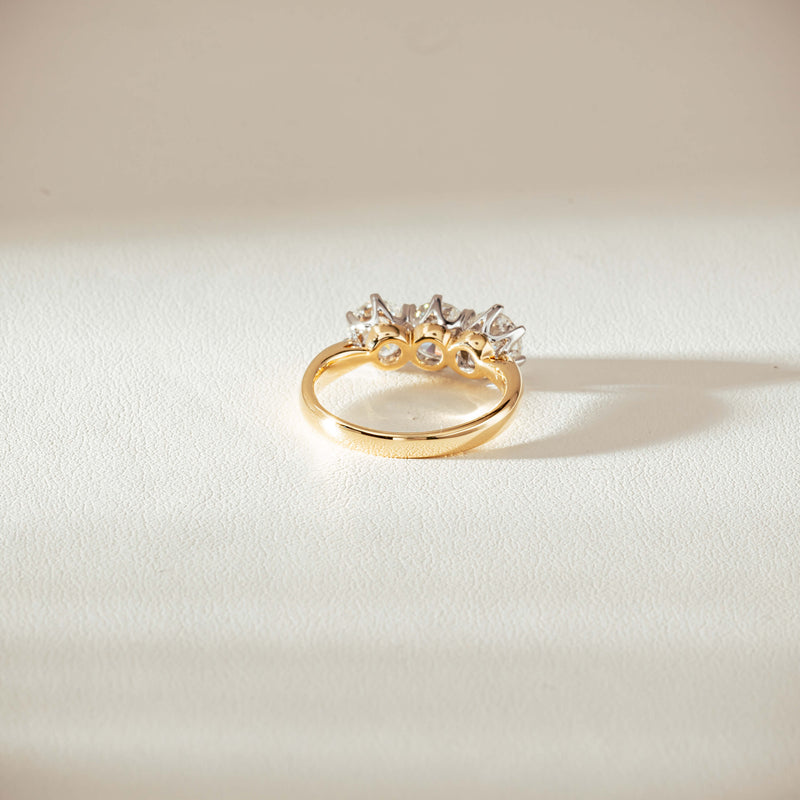 18ct Yellow Gold 2.16ct Diamond Trilogy Ring-Ring-Walker & Hall