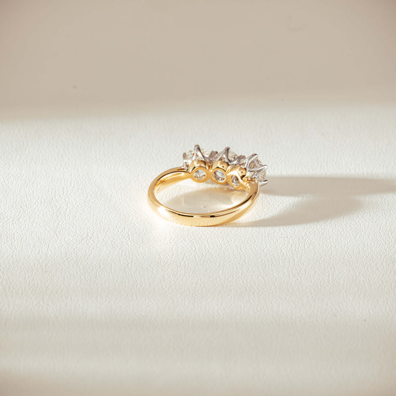 18ct Yellow Gold 2.16ct Diamond Trilogy Ring-Ring-Walker & Hall