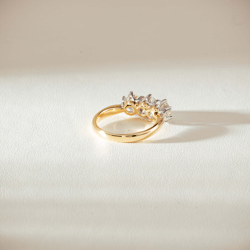 18ct Yellow Gold 2.16ct Diamond Trilogy Ring-Ring-Walker & Hall