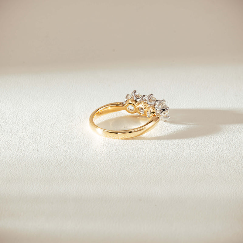 18ct Yellow Gold 2.16ct Diamond Trilogy Ring-Ring-Walker & Hall