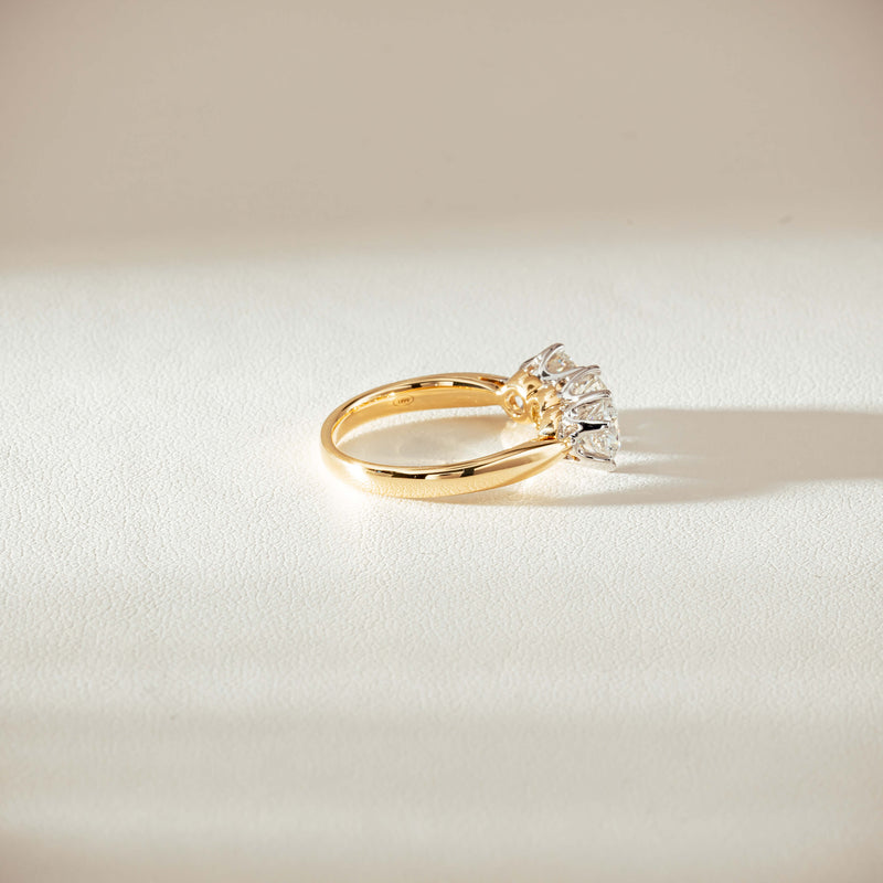 18ct Yellow Gold 2.16ct Diamond Trilogy Ring-Ring-Walker & Hall
