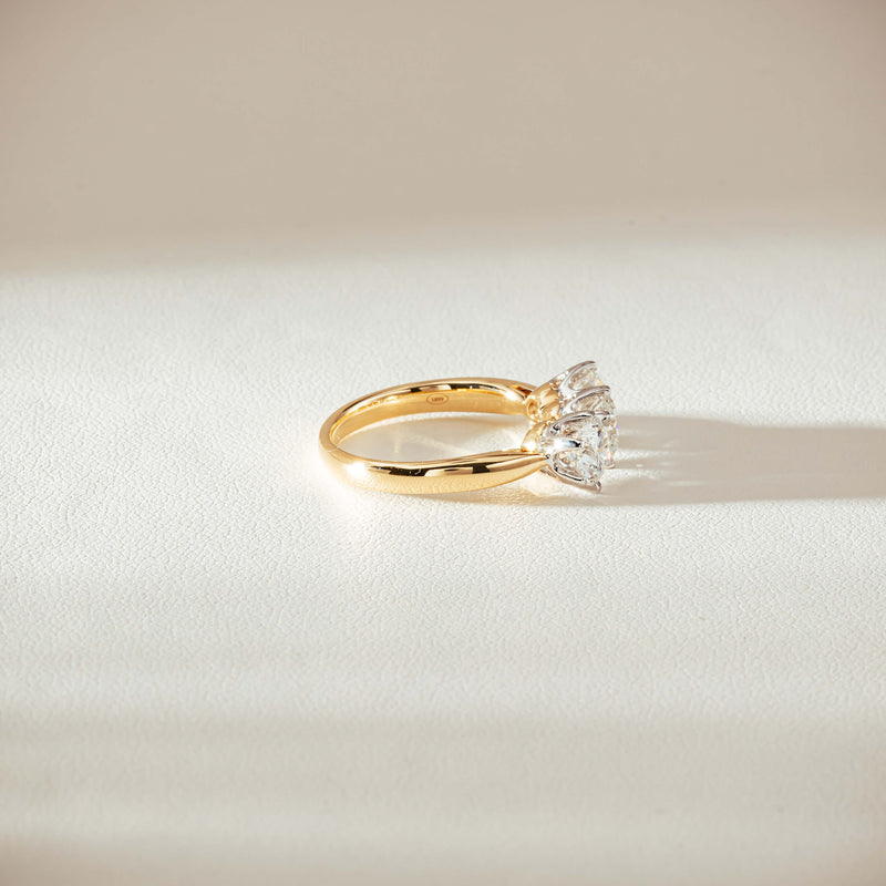 18ct Yellow Gold 2.16ct Diamond Trilogy Ring-Ring-Walker & Hall