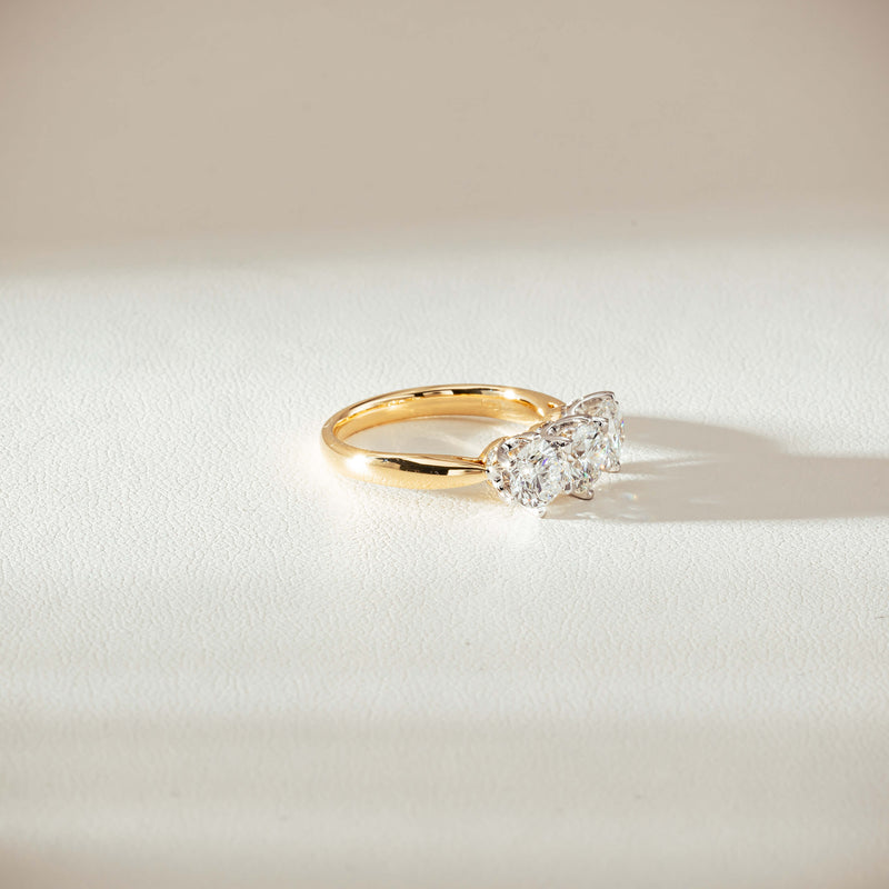 18ct Yellow Gold 2.16ct Diamond Trilogy Ring-Ring-Walker & Hall