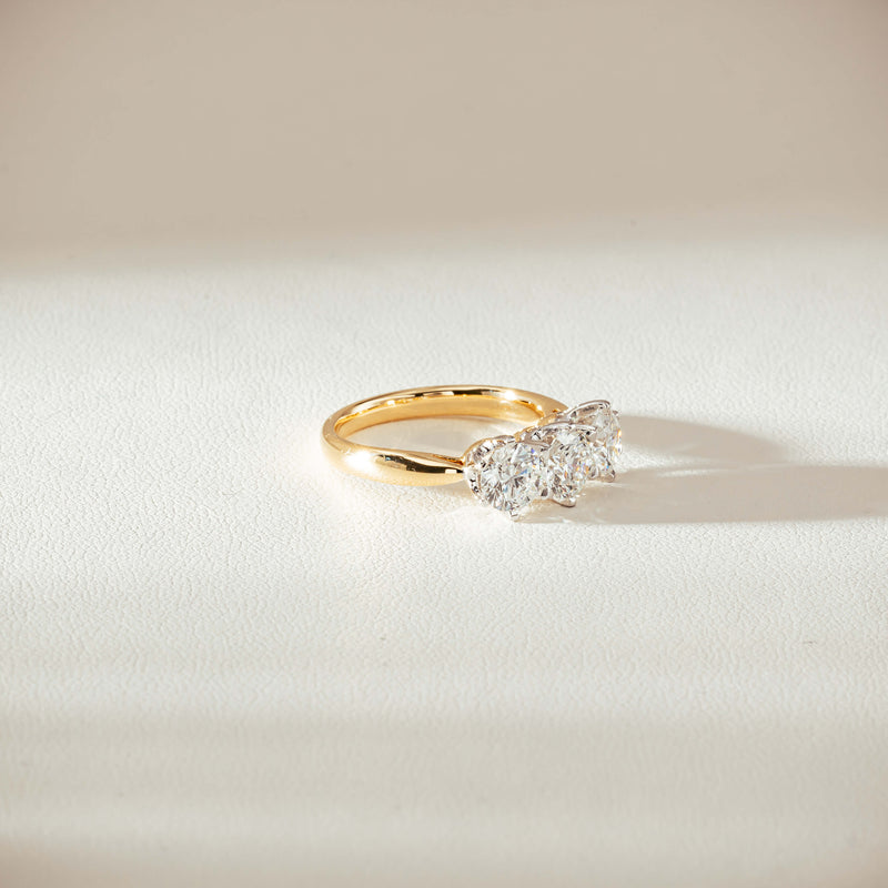 18ct Yellow Gold 2.16ct Diamond Trilogy Ring-Ring-Walker & Hall
