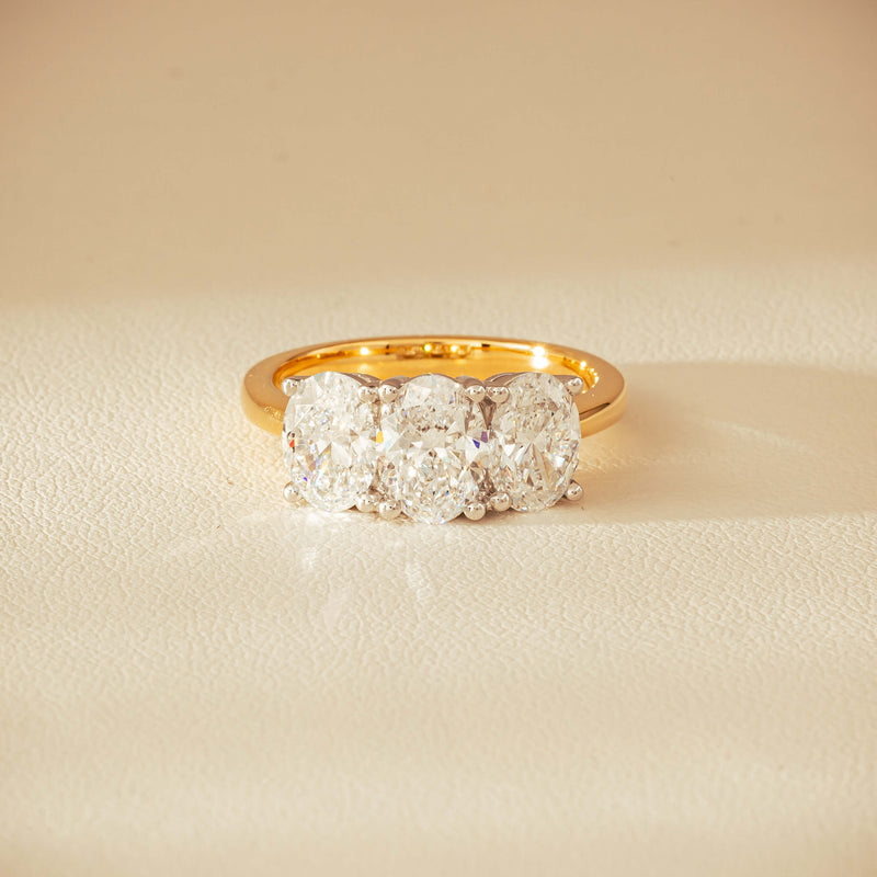 18ct Yellow & White Gold 3.20ct Oval-Diamond Odyssey Ring - Ring - Walker & Hall