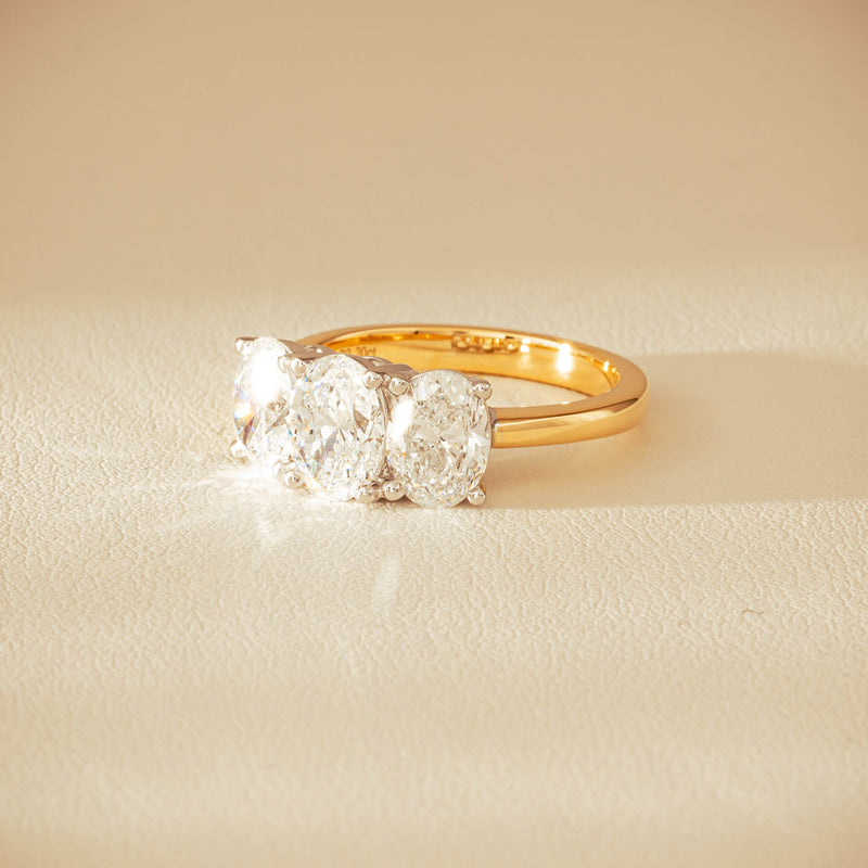 18ct Yellow & White Gold 3.20ct Oval-Diamond Odyssey Ring - Ring - Walker & Hall