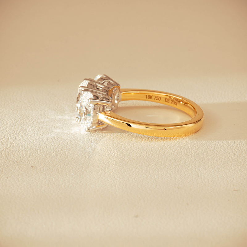 18ct Yellow & White Gold 3.20ct Oval-Diamond Odyssey Ring - Ring - Walker & Hall