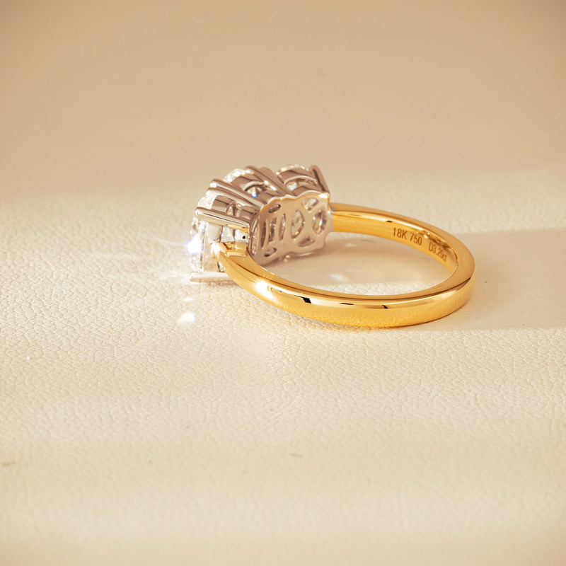 18ct Yellow & White Gold 3.20ct Oval-Diamond Odyssey Ring - Ring - Walker & Hall