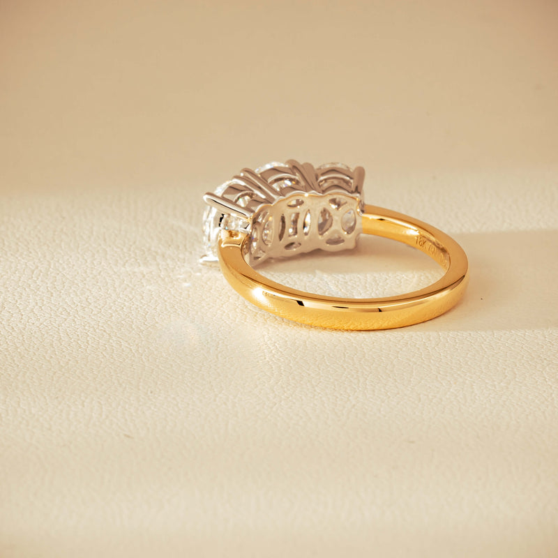 18ct Yellow & White Gold 3.20ct Oval-Diamond Odyssey Ring - Ring - Walker & Hall