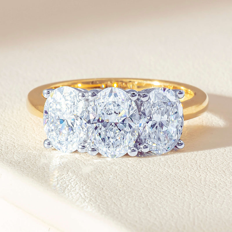 18ct Yellow & White Gold 3.20ct Oval-Diamond Odyssey Ring - Ring - Walker & Hall