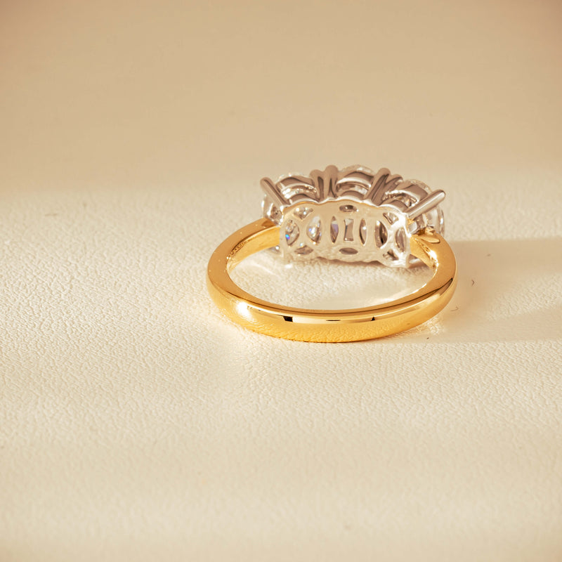 18ct Yellow & White Gold 3.20ct Oval-Diamond Odyssey Ring - Ring - Walker & Hall