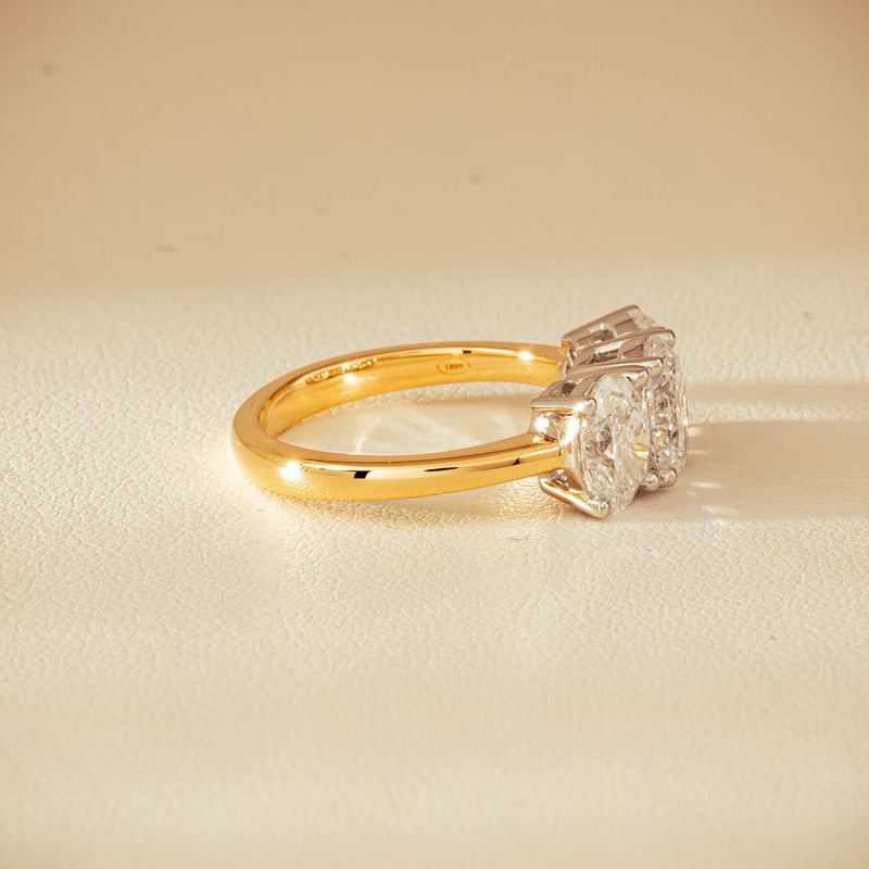 18ct Yellow & White Gold 3.20ct Oval-Diamond Odyssey Ring - Ring - Walker & Hall