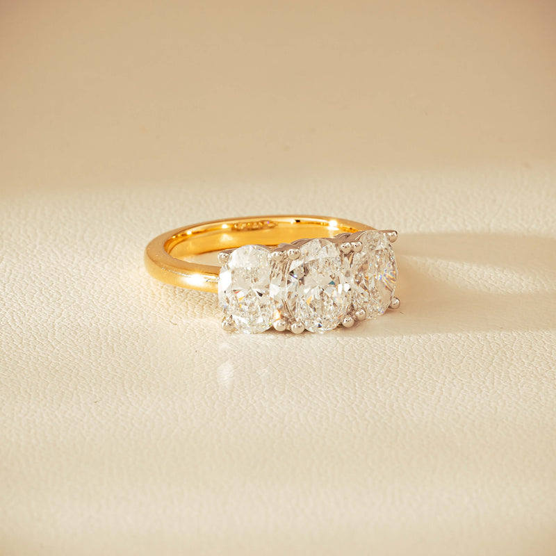 18ct Yellow & White Gold 3.20ct Oval-Diamond Odyssey Ring - Ring - Walker & Hall