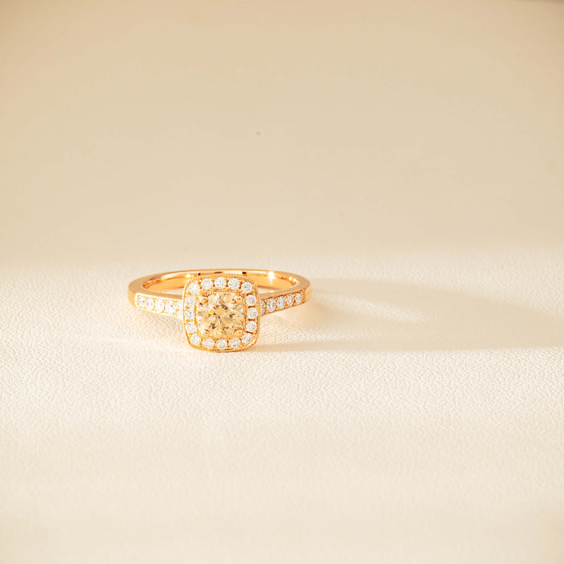 18ct Rose Gold .51ct Champagne Diamond Aurora Ring - Ring - Walker & Hall