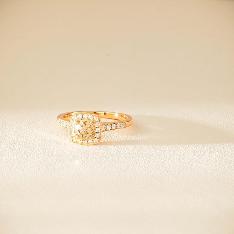 18ct Rose Gold .51ct Champagne Diamond Aurora Ring - Ring - Walker & Hall